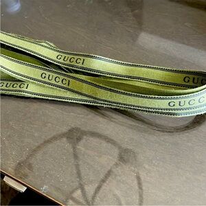 Gucci Dark Green Ribbon with black Logo and design